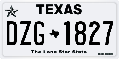 TX license plate DZG1827