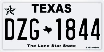 TX license plate DZG1844