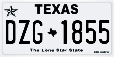 TX license plate DZG1855