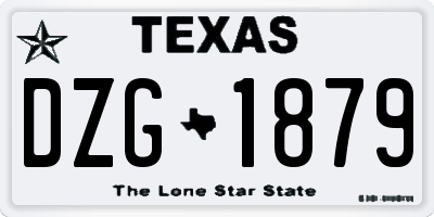 TX license plate DZG1879