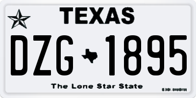 TX license plate DZG1895