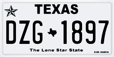 TX license plate DZG1897