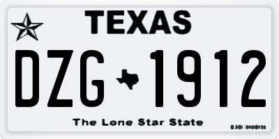 TX license plate DZG1912