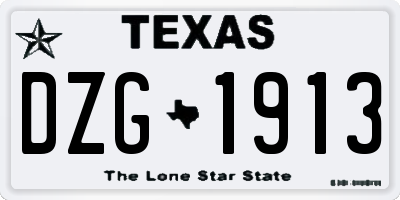 TX license plate DZG1913