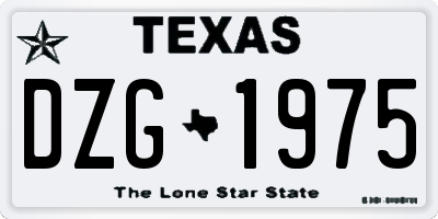 TX license plate DZG1975