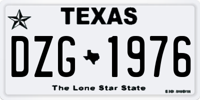 TX license plate DZG1976
