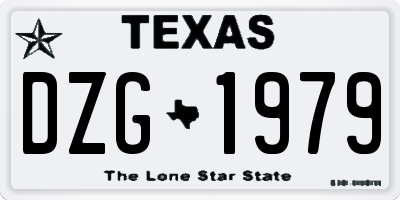 TX license plate DZG1979