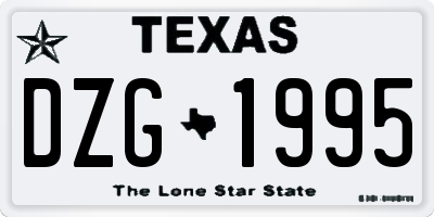TX license plate DZG1995