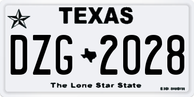 TX license plate DZG2028