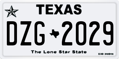 TX license plate DZG2029