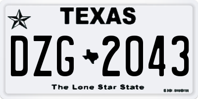 TX license plate DZG2043
