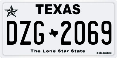 TX license plate DZG2069