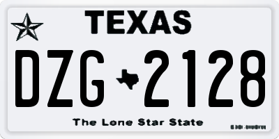 TX license plate DZG2128