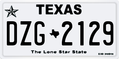 TX license plate DZG2129