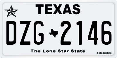 TX license plate DZG2146