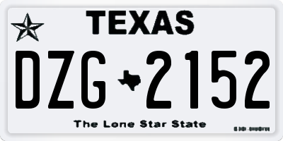 TX license plate DZG2152