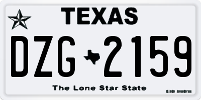 TX license plate DZG2159