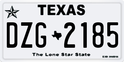 TX license plate DZG2185