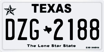 TX license plate DZG2188