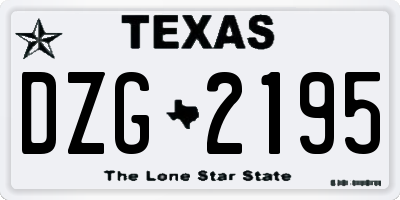 TX license plate DZG2195