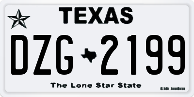 TX license plate DZG2199