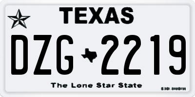TX license plate DZG2219