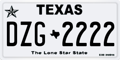 TX license plate DZG2222