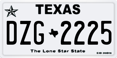 TX license plate DZG2225