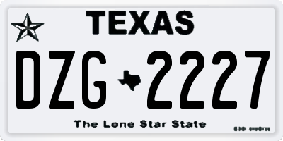 TX license plate DZG2227