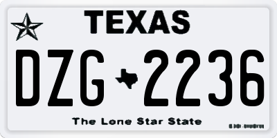 TX license plate DZG2236