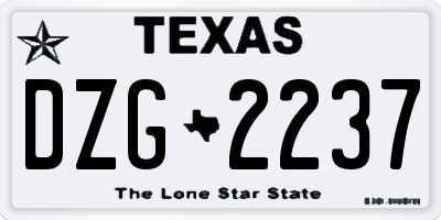 TX license plate DZG2237
