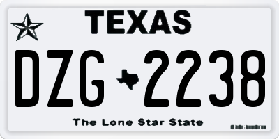 TX license plate DZG2238
