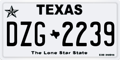 TX license plate DZG2239