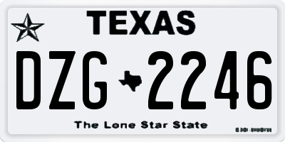 TX license plate DZG2246