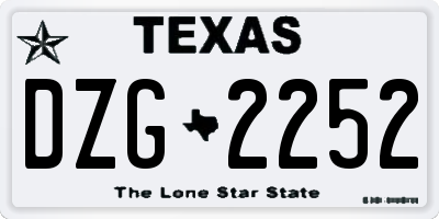 TX license plate DZG2252