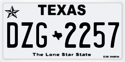 TX license plate DZG2257