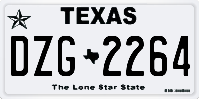 TX license plate DZG2264