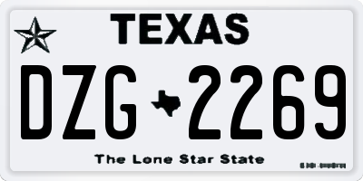 TX license plate DZG2269