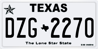 TX license plate DZG2270