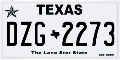 TX license plate DZG2273
