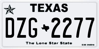 TX license plate DZG2277