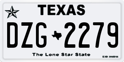 TX license plate DZG2279