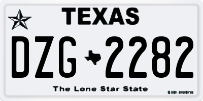 TX license plate DZG2282
