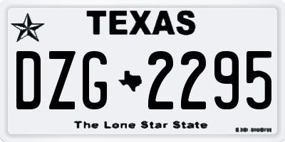 TX license plate DZG2295