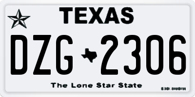 TX license plate DZG2306