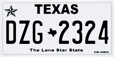 TX license plate DZG2324