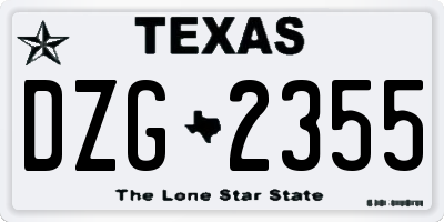 TX license plate DZG2355