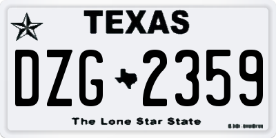 TX license plate DZG2359