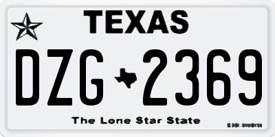 TX license plate DZG2369