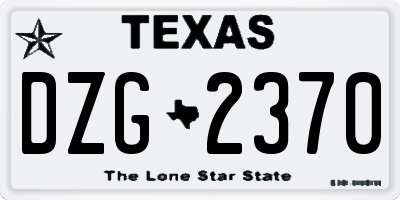 TX license plate DZG2370